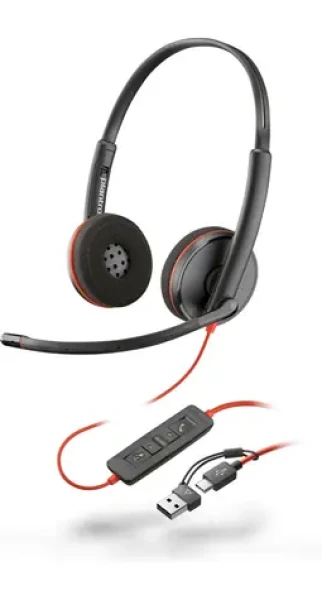 Poly Blackwire 3220 čierna / Náhlavná súprava / mikrofón / dve slúchadlá / USB-C/A (8X2J9A6)