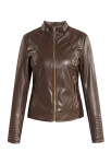 Bunda Monnari Biker Jacket With Stand-Up Collar Brown 36