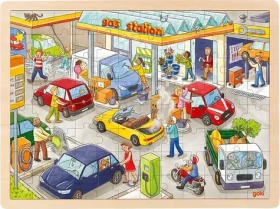 GOKI Drevené puzzle Čerpacia stanica