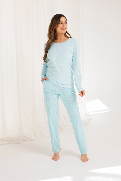 Regina 704 long/r 2XL-3XL Z25/26 dámske pyžamo tyrkysová 3xl