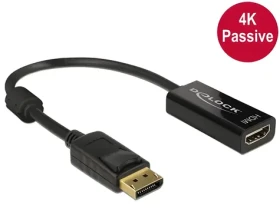 DeLock DisplayPort - HDMI čierna / Adaptér / 4K / 20 cm (62609)