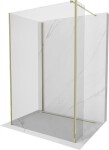 MEXEN/S - Kioto Sprchová zástena WALK-IN 100 x 100 x 30, transparent, zlatá 800-100-100-221-50-00-030