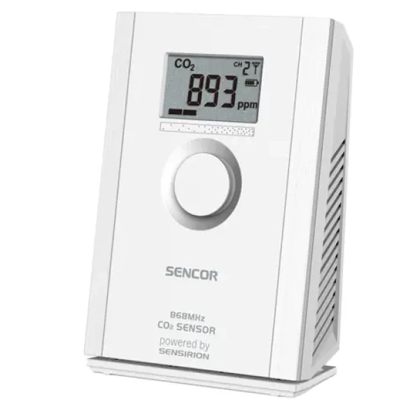 Sencor SWS CO2 PRE biela / Bezdrôtový senzor koncentrácie CO2 (8590669387830)