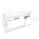 Kúpeľňová skrinka s umývadlom SAT B-Way 119x50x45 cm biela lesk BWAY2120WU2BB BWAY2120WU2BB