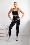 Fitness set top + legíny push up black S/M