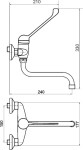 NOVASERVIS - Drezová batéria 150 mm lekárska páka Metalia 55 chróm 55070L/T,0