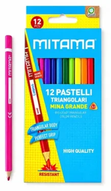 MITAMA Pastelky trojhranné / Pastelky / 12 farieb / 3,3 mm (61991)