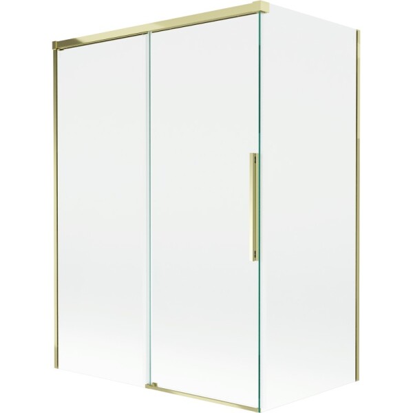 MEXEN/S - Rox vaňová zástena 2-krídlová posuvná 120 + 70 x 150, transparent, zlatá 8C9-120-070-50-00