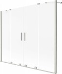 MEXEN/S - Velar Duo dvojkrídlová posuvná vaňová zástena 180 x 150, dekor, nikel kartáčovaný 896-180-000-32-97