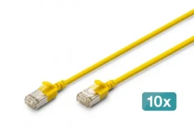 Digitus CAT 6A Slim žltá / Patch kábel / F/FTP / 10 Gbit/s / 3 m / 10 ks (DK-1632-A-030S-Y-10)