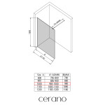 CERANO - Sprchová zástena Walk-in Onyx Round Ľ/P - 6 mm - čierna matná, transparentné sklo - 100x190 CER-670873