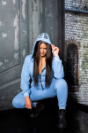 Trendy Sweat Jumpsuit with Hood Einheitsgroesse