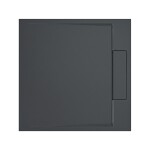 CERANO - Sprchová vanička štvorcová Loro - liaty mramor - tmavo šedá - 100x100x3,5 CER-8050BD80369