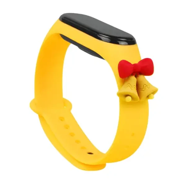 Hurtel Vianočný silikónový remienok so zvončekmi žltá / Remienok / pre XIAOMI Mi Band 5/6
