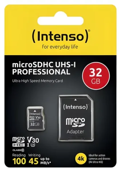 INTENSO Professional 32GB / Pamäťová karta microSDHC / Class 10 UHS-I / čítanie až 90 MB/s (3433480)