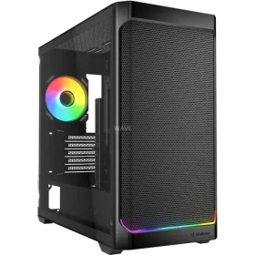 Sharkoon MK4W RGB Strip čierna / Micro ATX / 2x USB 3.2 / 1x USB-C / 4X 120mm / bez zdroja / priehľadná bočnica (4044951041763)