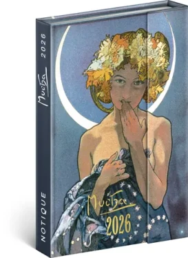 NOTIQUE Týždenný magnetický diár Alfons Mucha 2026, 11 x 16 cm (PGD-35561-Z)