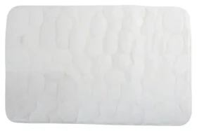 MSV Pebbles kúpeľňová predložka 50 x 80 cm biela / polyester / PU pena / protišmyková