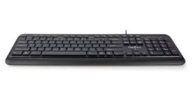 Nedis Multimediálna klávesnica / Klávesnica / Drôtová / USB-A / US layout / Numerická klávesnica (KBMU200BKUS)