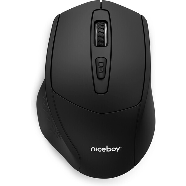 Niceboy M10 čierna / bezdrôtová optická myš / 1600DPI / USB / 2.4GHz (8594182425208)