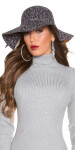 Trendy floppy Leo felt hat with ribbon Einheitsgroesse