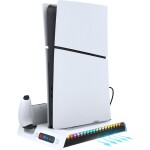 IPega P5S006 Multifunkčný Nabíjací RGB Stojan s Chladením pre PS5 Slim biela (57983119051)