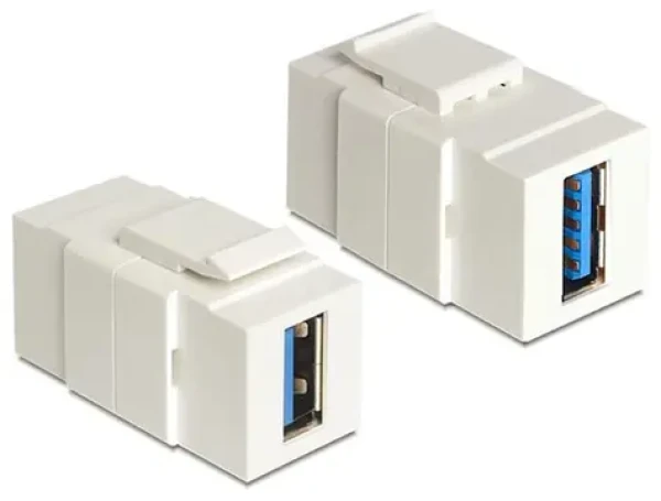 DeLock Keystone adaptér 5 Gbps USB A (F) - USB A (F) biela (86319)