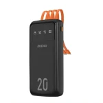 Dudao K6 Pro+ 20000mAh čierna / Powerbanka / 4X vstavané káble / USB-C / micro USB / Lightning / USB-A (200408)