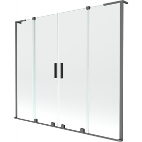 MEXEN/S - Velar L Duo dvojkrídlová posuvná vaňová zástena 170 x 150, transparent, grafit metal 896-170-003-02-95