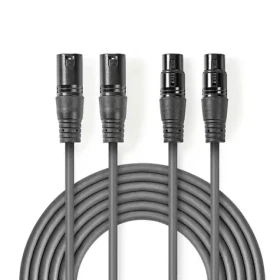 Nedis Vyvážený Audio kábel 2x XLR 3pinový (M) - 2x XLR 3pinová (F) 1.50 m tmavo šedá (COTH15030GY15)