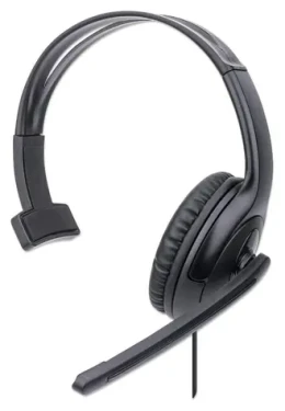 Manhattan Mono USB headset Over-Ear čierna / Headset / Mono / USB-A / Kábel 1,5 m (179874)