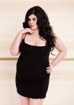 DKaren Plus Size Slip Deni Black černá