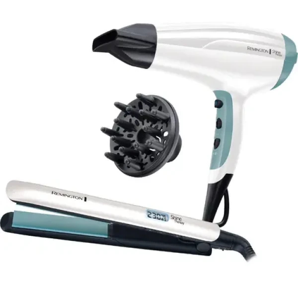 Remington S8500GP / Darčeková sada / Žehlička na vlasy a fén / Keramický povrch s arganovým olejom / Iónový fén 2300 W (100001770101)
