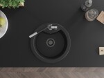 MEXEN/S MEXEN/S - Diego granitový drez 1-miska vrátane batérie Flora, čierna 6512-77-670401-07-B