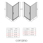 CERANO - Sprchovací kút Porte Ľ/P - 8 mm - čierna matná, transparentné sklo - 90x90x195 - otočný CER-413579