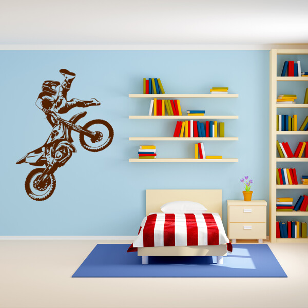 Veselá Stena Samolepka Freestyle Motocross Farba: hnědá, Veľkosť: 80 x 59 cm
