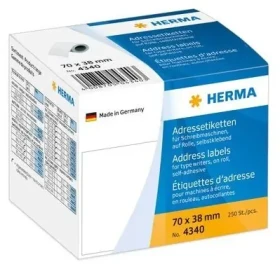 Herma Adresné etikety v kotúčoch 70x38 mm biele / Etikety / papier / 250 ks (4340)