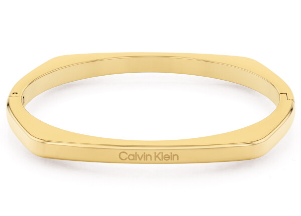 Calvin Klein Pozlátený pevný náramok z ocele Bold Metals 35000556 6,8 cm