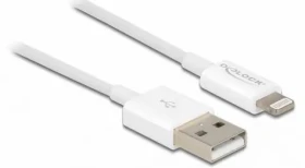 DeLock dátový a napájací kábel biela / Lightning / USB-A / 1 m / USB 2.0 (83000)