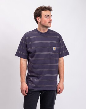 Carhartt WIP S/S Bert Pocket T-Shirt Bert Stripe, Shady Purple garment dyed S