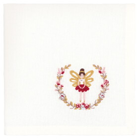 GREEN GATE Vyšívaný obrúsok Cindarella White 40 × 40 cm