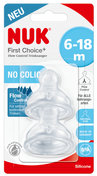 NUK FC+ cumlík FLOW Control 6-18m. 2 ks