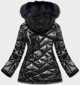Čierna dámska prechodná bunda plus size (mm21-76) odstíny černé 46