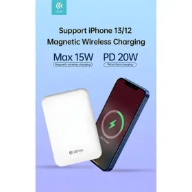 Devia SMART Series Magnetic čierna / Powerbanka / 5 000 mAh / bezdrôtové nabíjanie / PD 20W / MagSafe (6938595362590)