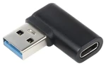 OEM USB-C (F) - USB-A (M) zahnutá 90 ° čierna / Redukcia / USB 3.0 / 5 Gbps (kur31-26)