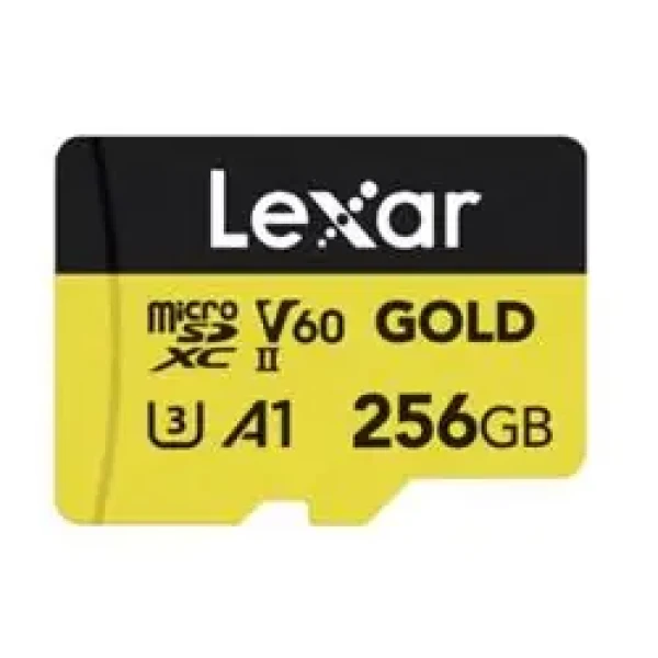 Lexar Gold microSDXC 256 GB / V60 / U3 / A1 / Rýchlosť čítania až: 280 MBs / Rýchlosť zápisu až: 180 MBs (LMSGOLD256G-BNNNG)