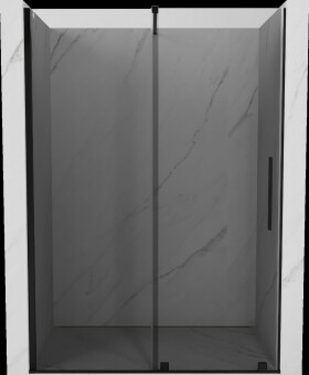 MEXEN/S - Velár posuvné sprchové dvere 160, grafit, čierna 871-160-000-41-70