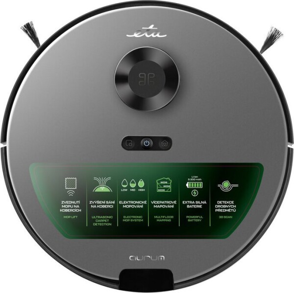 Eta ETA | Robot Vacuum Cleaner | Aurum ETA524190000 | Wet&Dry | Operating time (max) 240 min | Li-ion | 5200 mAh | Dust capacity 0.25 L | Grey