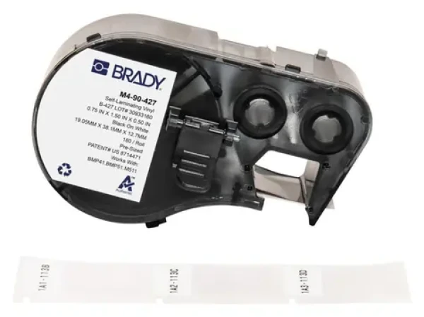 BRADY Samolamínovacie vinylové štítky / Štítky do tlačiarne / 19,05 x 38,1 mm / biele / 180 ks (M4-90-427)