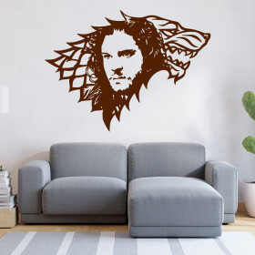 Veselá Stena Samolepka Jon Snow Hra o tróny Farba: hnědá, Veľkosť: 100 x 73 cm